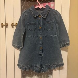 Denim Girls Shorts Romper
